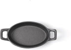 HAWOK Cast Iron Mini Oval Serving Dishes with a Storage Bag, 6.1"x 3.85", 8oz, 4 PCS
