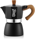 Espresso Maker Stovetop, Moka Pot 3 Cups, Espresso Pot Classic Italian Coffee Maker,Single Safety Valve (Black, 3 Cup)