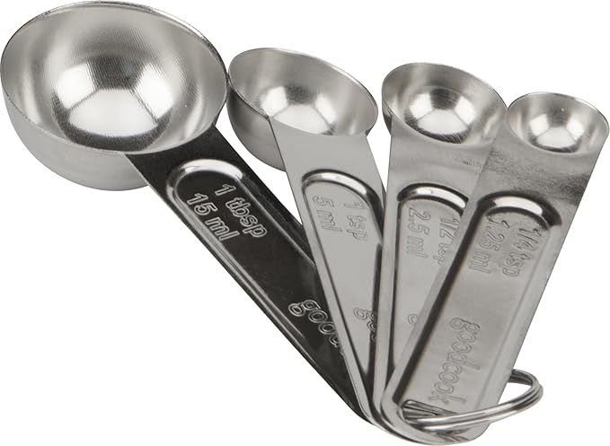 Good Cook Classic Set of 4 Stainless Steel Measuring Spoons