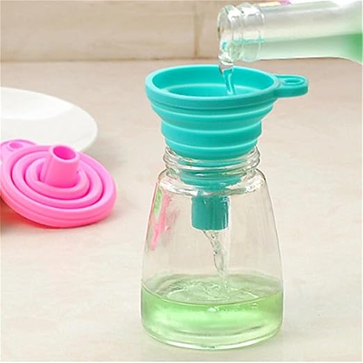 Blue Collapsible Funnel Silicone Material Large Diameter Long Neck Leakage Funnels for Water Liquid Protein Powder Transfer Specialty Tools and Gadgets