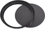 CALIDAKA Tart Pan Non-Stick Carbon Steel Quiche Pan Removable Bottom Pie Pans for baking Quiche Baking Dish(SIZE:8inch)