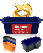 Kitchen perfection 2 Reusable Silicone Grease Cup Liners for Blackstone Griddle Grill - Fits 36 28 22 17 - Drip Catcher Tray Pans - A Must Have Blackstone Accessries for Easy Cleaning