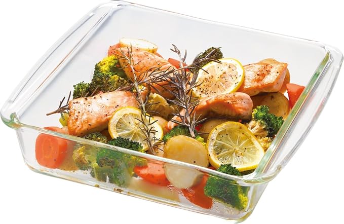 iwaki BC221 Heat Resistant Glass Cake Pan Au Gratin Dish, Square Shape, 7.1 x 7.1 inches (18 x 18 cm)