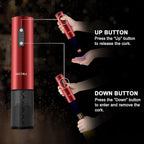 Secura Electric Wine Opener, Automatic Electric Wine Bottle Corkscrew Opener with Foil Cutter, Rechargeable (Red)