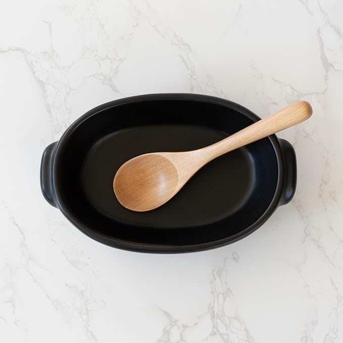 Banko Ware Au Gratin Dish, Small, For One Person Diameter Approx. 7.5 inches (19 cm), Heat Resistant, Ceramic, Oven Safe, Direct Fire, Microwave and Dishwasher Safe, Black, Made in Japan