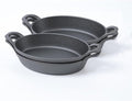 HAWOK Cast Iron Oval Casserole Dish, Au Gratin Cookware, 4 pcs
