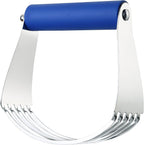 Spring Chef Large Dough Blender For Baking, Stainless Steel Puff Pastry Cutter Tool with Sharp & Thick Blades, Dishwasher Safe Dough Cutter Tool, Manual Pastry Blender for Easy Mixing - Sapphire