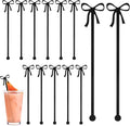 20 Pcs Black Bow Drink Stirrers Acrylic Bow Drink Stirs Sticks Coffee Stirrers for Wedding Bridal Birthday Party Favors Decorations Supplies