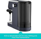 CASABREWS 3700 Essential Espresso Machine 20 Bar, Stainless Steel Coffee Maker with Steam Frother, Cappuccino & Latte Machine, 43.9oz Water Tank, Sapphire Blue
