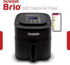 Nuwave 6-quart Brio Healthy Digital Air Fryer with One-Touch Digital Controls, 6 Preset Menu Functions & Removable Divider Insert (Renewed)