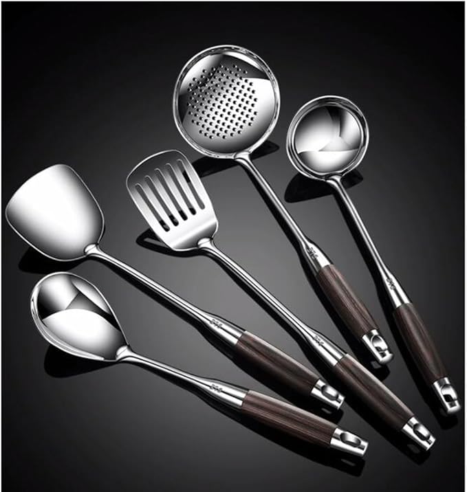 Kitchen Utensils Set，Cooking Utensils Kitchen Tools Gadgets 5 Pieces Sets Spoons for Cooking Spatulas 316 Stainless Steel Cooking Utensils Spatulas Spoons