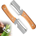Multi-Functional Vegetable Peeler, Stainless Steel Blade with Wooden Handle for Fruits and Vegetables (2 Pcs)