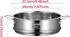 BinaryABC Stainless Steel Dumpling Steamer Basket for Pot,20cm Steamer Insert for Food Veggie Rice Noodle Roll (7.87INCH)