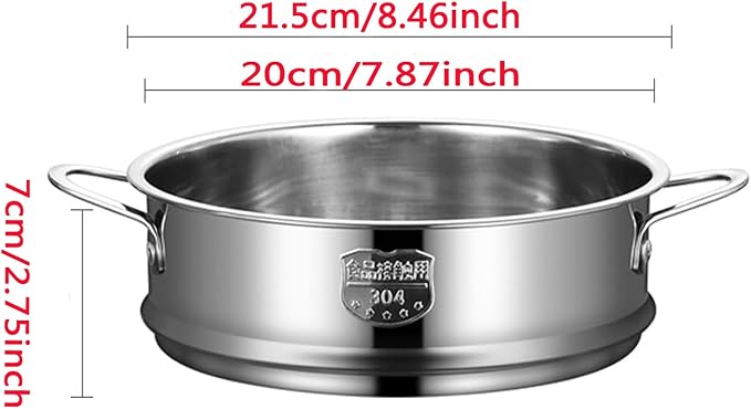 BinaryABC Stainless Steel Dumpling Steamer Basket for Pot,20cm Steamer Insert for Food Veggie Rice Noodle Roll (7.87INCH)