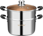 VENTION 7.1 Inch Small Vegetable Steamer Pot, 2.1 QT Induction Stainless Steel Steamer for Cooking, Steam Pot(18cm)