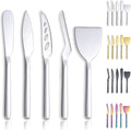 Berglander Cheese Knife Set of 5 for All Types of Cheese, Stainless Steel Cheese Cutter Slicer Ergonomic Design for Confortable Grip and Cut, Butter Spreader Knife