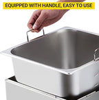 GarveeHome Commercial 11 L/3.3 gal Deep Fryer 1700W,201 Stainless Steel Electric Fryer with Adjustable Thermostat, Extra-Thick 6 LB Basket & Splash Guard Lid for Restaurant, Food Truck, Home Kitchen