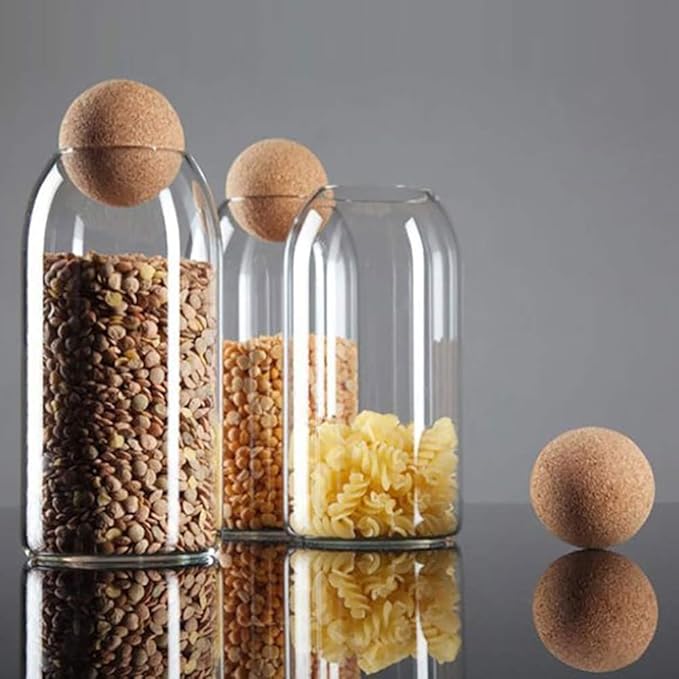 2Pcs Wooden Wine Cork Ball Stopper Plugs for Wine Decanter Carafe Bottle Replacement Wine Stoppers and Pourers Bar Tools
