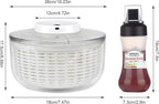 Electric Salad Spinner 6.3QT Large Capacity - Automatic Fast Drying Lettuce & Vegetable Spinner Serves 6-12 Persons with Squeeze Bottle, USB Rechargeable & Built-in Strainer