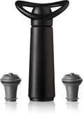 Vacu Vin Wine Saver Concerto - Black - 1 Pump 2 Stoppers - Wine Stoppers for Bottles with Vacuum Pump - Reusable - Made in the Netherlands