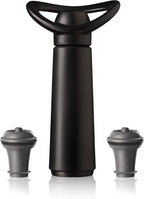 Vacu Vin Wine Saver Concerto - Black - 1 Pump 2 Stoppers - Wine Stoppers for Bottles with Vacuum Pump - Reusable - Made in the Netherlands