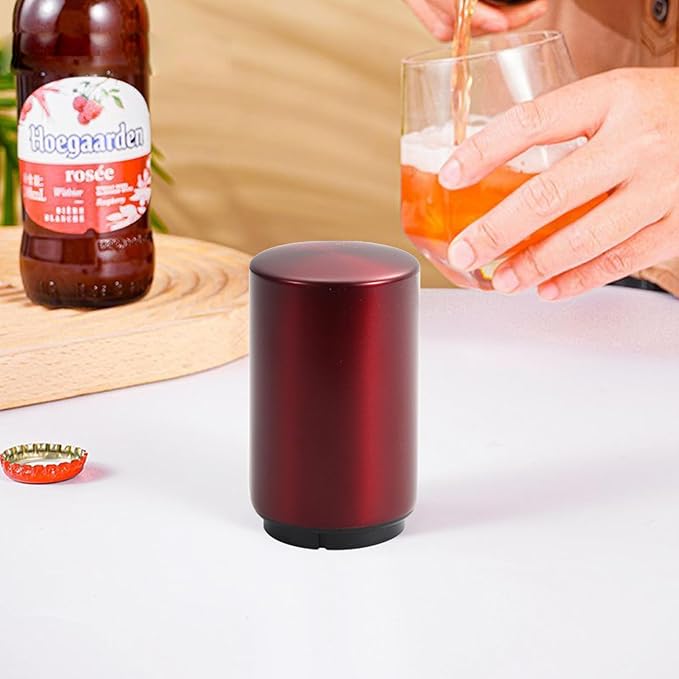 2PCS Beer Bottle Opener Bottle Cap Opener Destapadores de Cerveza Automatic Bottle Opener, Down-Pop Off Beer Bottle Opener with Magnetic Cap Catcher, Home Bars Kitchen Cool Bartender Tools