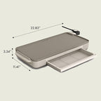 bella 10" x 20" Electric Griddle with Warming Tray, EverGood™ Ceramic Nonstick Coating & Removable Temperature Probe, Dishwasher-Safe Drip Tray & Cool Touch Handles, 1500 Watt, Oatmilk