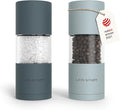 LARS NYSØM Salt and Pepper Mills Set with Adjustable Ceramic Grinder 2 Pieces I Manual Design (Stone Blue/Sky Blue)
