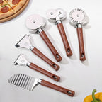 6-Piece Kitchen Tools and Gadgets Set with Wood Imitation Handle BRIIEC Stainless Steel Cooking Utensils Kitchen Accessories Includes Can Opener Garlic Press Peeler