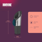 Innovine Wine Pourer and Stopper, Drip-Free Stainless Steel and Silicone Construction, Perfect for White and Red Wines, Home Bar Accessories, Kitchen Essentials, Set of 1, Deep Teal