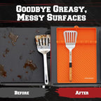 Kitchen perfection Silicone Grill Mat for Blackstone Griddle Accessories - Silicone Tools & Spatulas Mat with Drip Pad - Keeps Your Griddle Clean and Your Utensils Organized - Great BBQ Gift