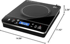 OMEO Portable Induction Cooktop Hot Plate Countertop Burner 1800 Watts Induction Burner with LCD Sensor Touch, LED Display, 10 Temperature Levels, Child Safety Lock, Auto Shutoff Function