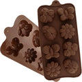 2 Packs 8-Cavity Insect Butterfly Flower Silicone 3D Cake Molds Trays Ladybug Shape Baking for DIY Soap Pudding Jelly Dessert Chocolate Muffin