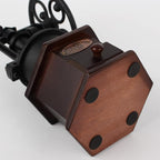 Coffee Grinder,Wooden Coffee Bean Grinder Manual Coffee Grinder Roller, Antique Coffee Mill with Cast Iron Hand Crank for Making Mesh Coffee, Decoration, Best Gift (Brown (six deformation base))