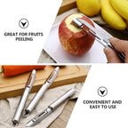 2pcs Stainless Steel Peeler and Multifunctional Vegetable Cutter with Grater Blades Kitchen Gadget for Fruit and Potato Peeling Household Use