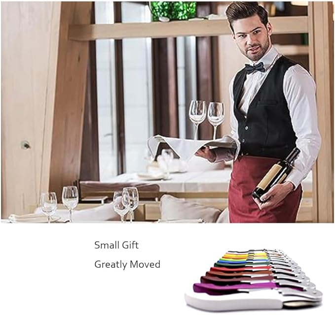 Waiter Corkscrew, Corkscrew Wine Opener Stainless Steel, Wine Bottle Opener Wine Key for Restaurant Waiters Bartenders Sommelier (Pink/10PCS)