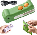 2-in-1 Mini Bag Sealer and Cutter, Rechargeable Handheld Food Storage Sealer with Magnet, Portable Crocodile Design for Chips and Snacks, Kitchen Storage Solution (Green)