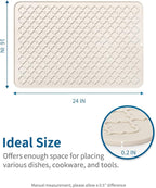 AMOAMI-Dish Drying Mats for Kitchen Counter-Silicone Dish Drying Mat-Kitchen Dish Drying Pad Heat Resistant Mat-Kitchen Gadgets Kitchen Accessories Kitchen Small Appliances(16" x 24", BEIGE)