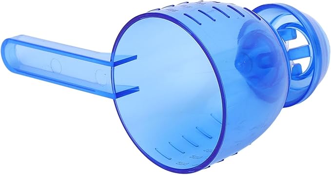 Asixxsix Measuring Scoop, Spill Proof Funnel Design Powder Funnel, Kitchen Measuring Tool with Scale for Seasoning Camping Baking Supplements Dishwasher Safe Food Grade ABS Material (Blue)