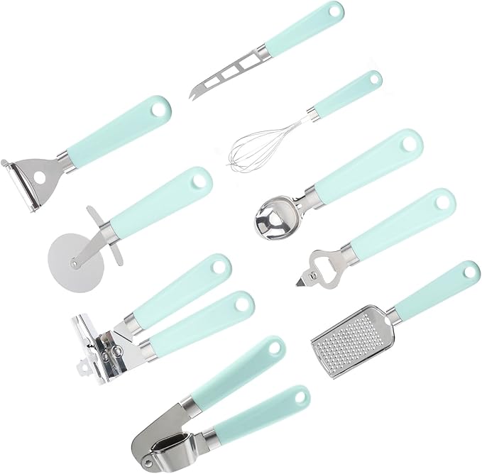 Toyvian Plastic Handle Kitchen Utensils Set Heat-resistant Cooking and Baking Gadgets with Smooth Edges for Safe and Comfortable Grip Essential Kitchen Tools for Home Cooking