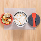 Microwave Rice Cooker Steamer, Microwave Pasta Cooker with Strainer, 2 L Microwave Cookware Set for Rice, Pasta, Vegetables, Quinoa, Oatmeal, Ramen Non stick (orange+Steamed vegetable plate)