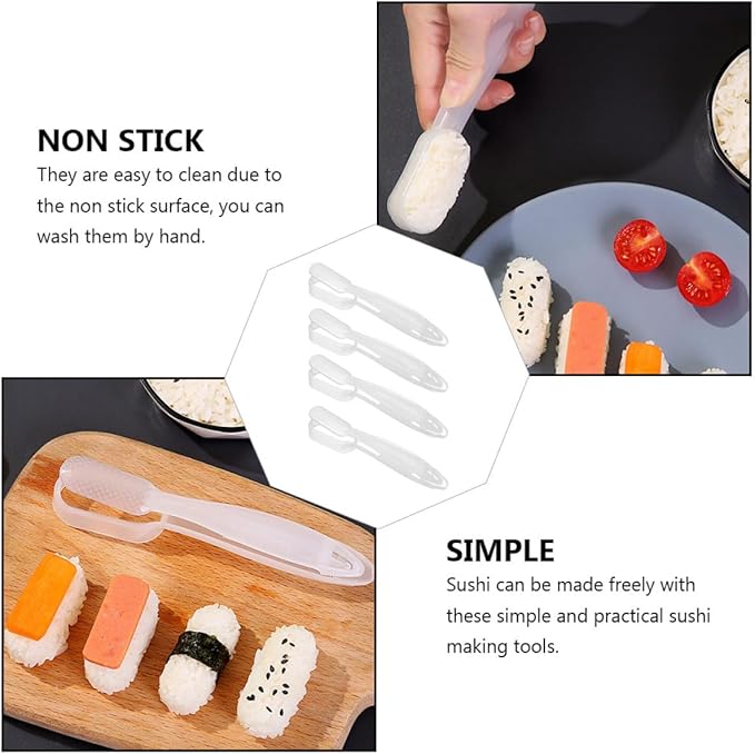 FOMIYES 4pcs Japanese Onigiri Sushi Mold Press Rice Ball Maker DIY Sushi Making Tool Kitchen Gadget Set for Home Cooking