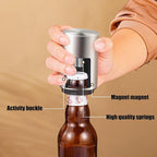 2PCS Premium Beer Bottle Opener, Automatic Stainless Steel Quick Pop the Top Can Openers Bottle Openers for Seniors,QUICK Fun Bartender Openning Tool for Corkscrew Lid Home Bars Kitchen