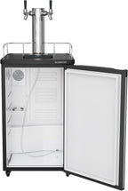 EdgeStar KC2000TWIN Full Size Dual Tap Kegerator & Draft Beer Dispenser - Black