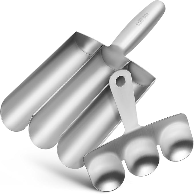 1 Set Stainless Steel Triple Row Meatball Maker Tool Efficient Meatball Mold for Cooking Versatile Kitchen Gadget for Shrimp Cookie Dough and Rice Balls
