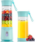 COKUNST Portable Blender, USB C Rechargeable Personal Blender, Small Smoothie & Shake Maker with 6 Blades, Compact Travel Mini Juicer Cup with Extra Lid for Home, Gym, Office, 18oz, Green