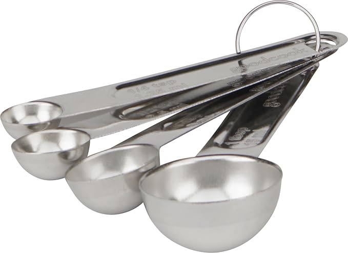 Good Cook Classic Set of 4 Stainless Steel Measuring Spoons