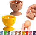 2 PCS Egg Washer for Fresh Eggs, Silicone Egg Brush Cleaner, Egg Cleaner Scrubber for Fresh Eggs, Reusable Multipurpose Washing Egg Tool for Fruits and Vegetables (Yellow/Brown)