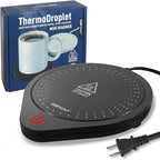 25W Electric Candle Warmer for Coffee Mugs, 75℃ Heating & Auto Shut-Off, Spill-Proof Desk Warmer for Beverages (Black)
