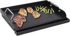 Universal Flat Top Griddle for Gas/Electric/Charcoal Grill/Stove Top BBQ Griddle Inserts, 17" x 13" Skillet for Weber Charbroil Camp Chef Nexgrill Pan Plancha Para Cocinar for Outdoor, Carbon Steel